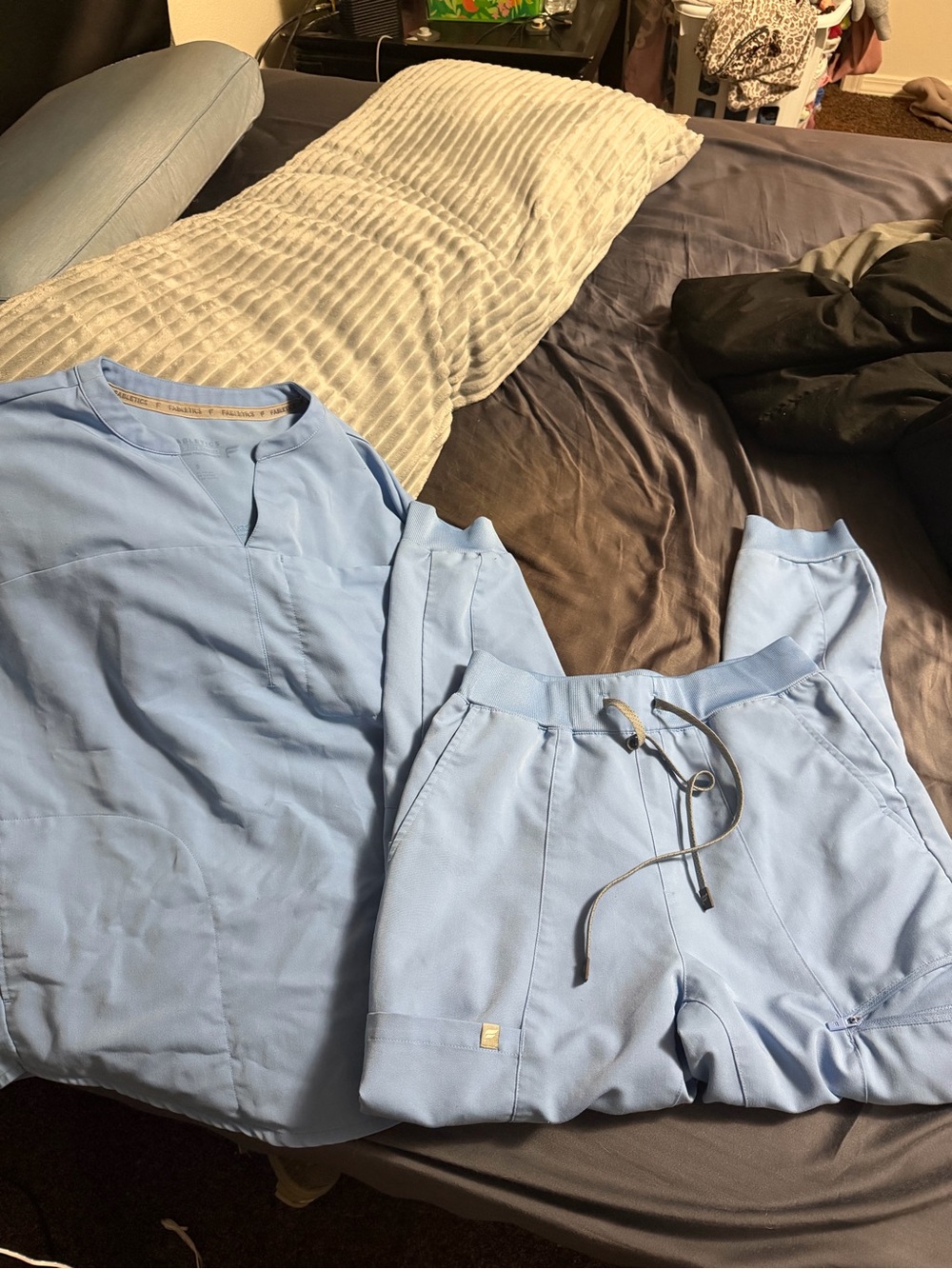 Fabletics Light Blue Scrub Set